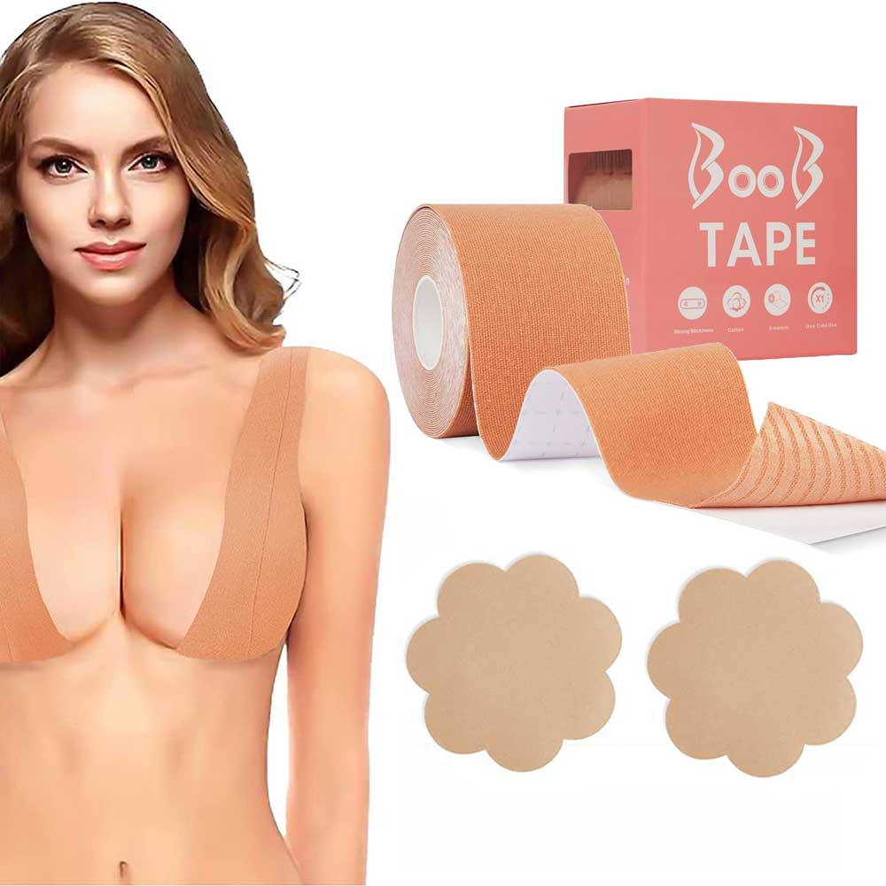 Women Breast Lift Cover Bra Boob Tape (DIY Lift Boob Job, Push up Breast)  Kinesiology Tape Body Bra Tape,Black-6cmx5m : : Clothing, Shoes &  Accessories