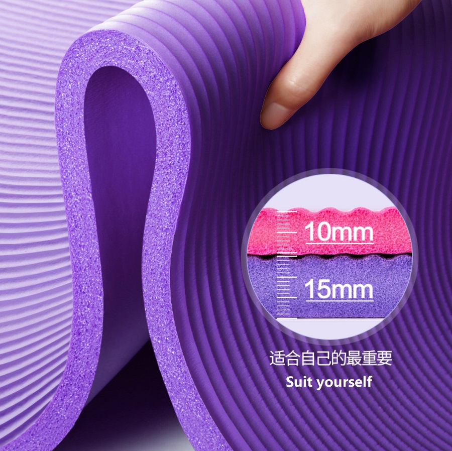Thick Exercise Mat/ Carrying Strap - Non Slip & Comfortable